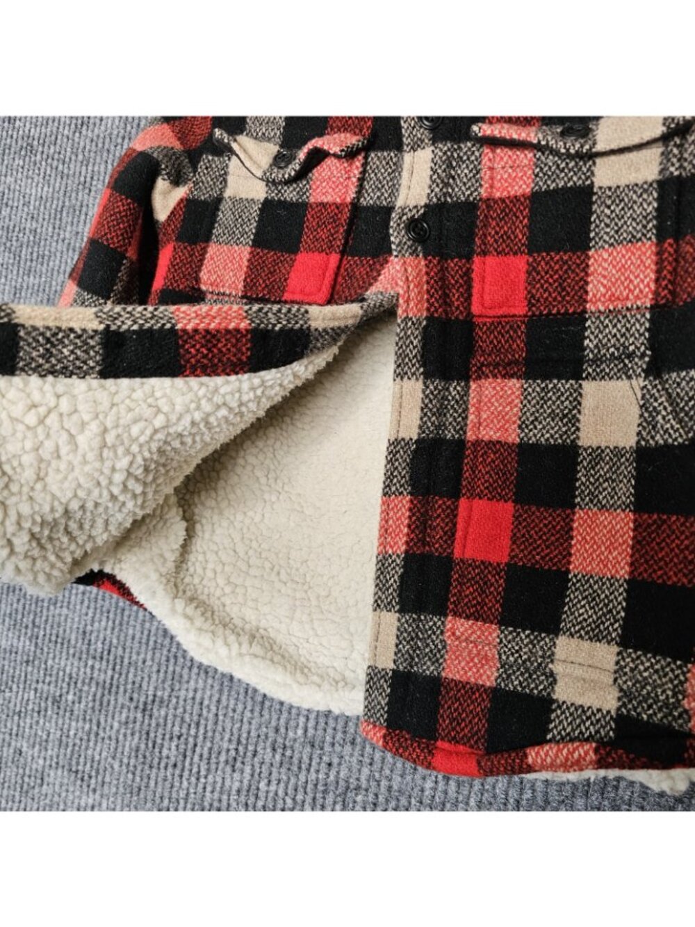 J Crew Crewcuts Toddler Kids Plaid Sherpa Lined Flannel Jacket lumber jacket 4/5 - Picture 2 of 6